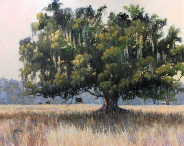 Wood Farm Oak Evinston Florida 30×36 inches acrylic on canvas